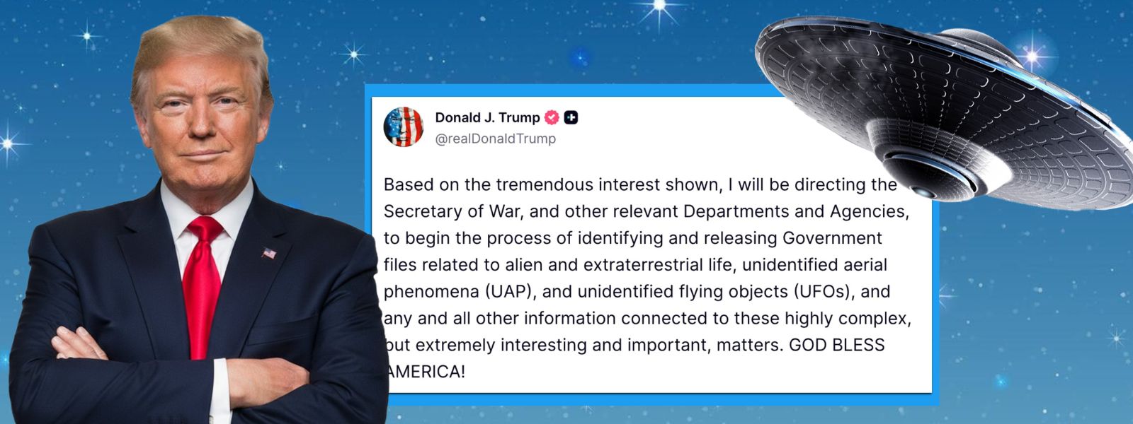 Trump To Release Of Docs on ‘Extraterrestrials'